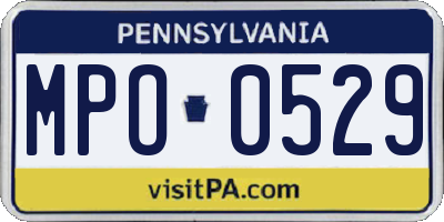 PA license plate MPO0529