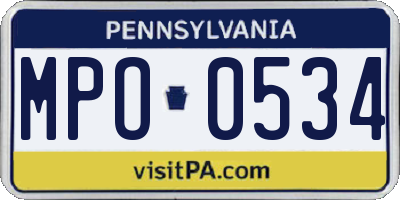 PA license plate MPO0534