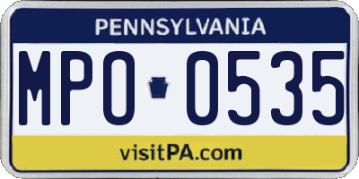 PA license plate MPO0535