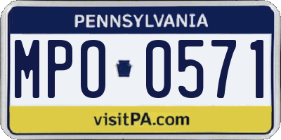 PA license plate MPO0571