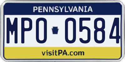 PA license plate MPO0584