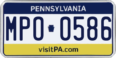 PA license plate MPO0586