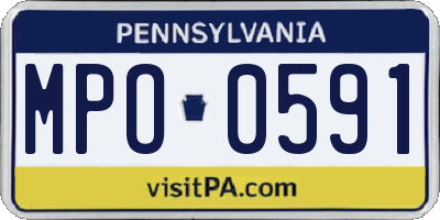 PA license plate MPO0591