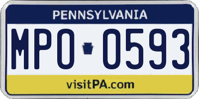PA license plate MPO0593