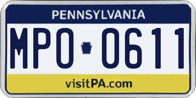 PA license plate MPO0611