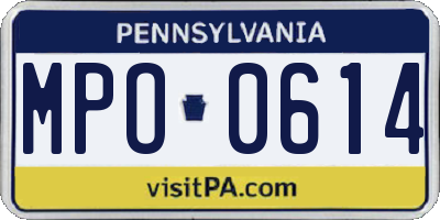 PA license plate MPO0614