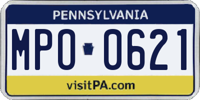 PA license plate MPO0621