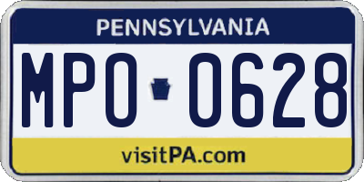 PA license plate MPO0628