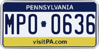 PA license plate MPO0636