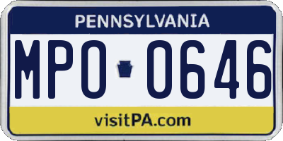 PA license plate MPO0646