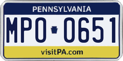 PA license plate MPO0651