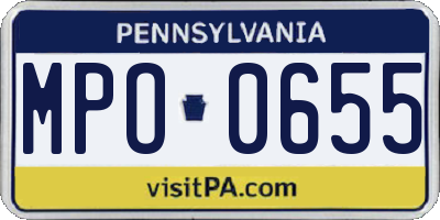 PA license plate MPO0655