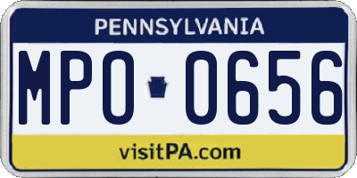 PA license plate MPO0656