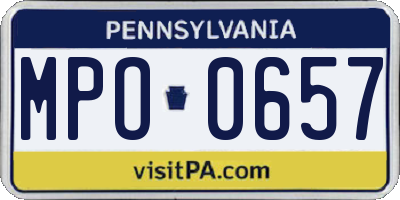 PA license plate MPO0657