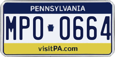 PA license plate MPO0664