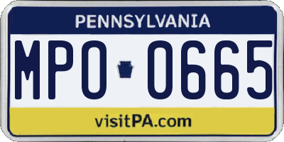 PA license plate MPO0665