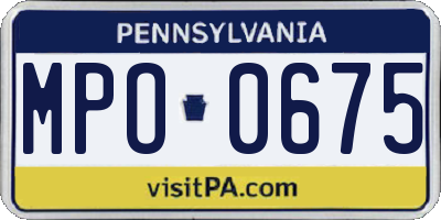 PA license plate MPO0675