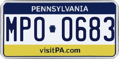 PA license plate MPO0683