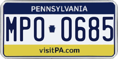 PA license plate MPO0685