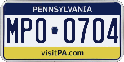PA license plate MPO0704