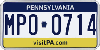 PA license plate MPO0714