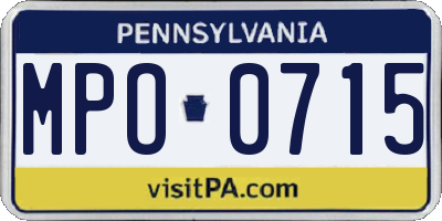 PA license plate MPO0715