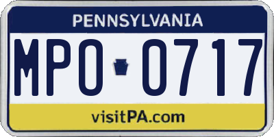 PA license plate MPO0717