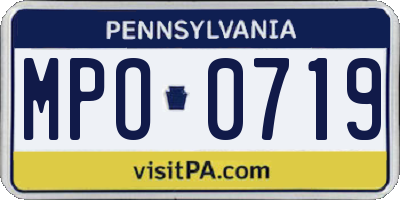 PA license plate MPO0719
