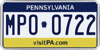 PA license plate MPO0722