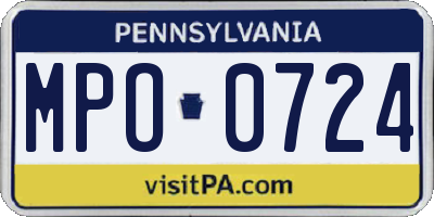 PA license plate MPO0724