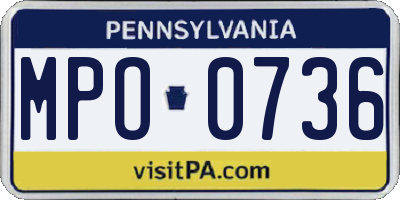 PA license plate MPO0736
