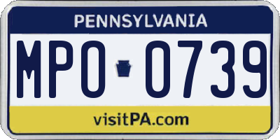 PA license plate MPO0739