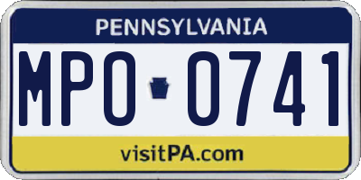PA license plate MPO0741