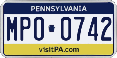 PA license plate MPO0742