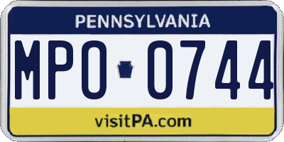 PA license plate MPO0744