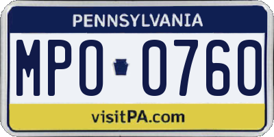 PA license plate MPO0760
