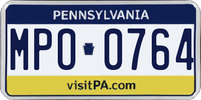PA license plate MPO0764