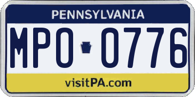 PA license plate MPO0776