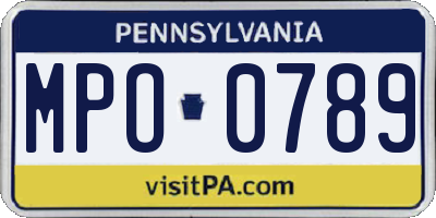 PA license plate MPO0789