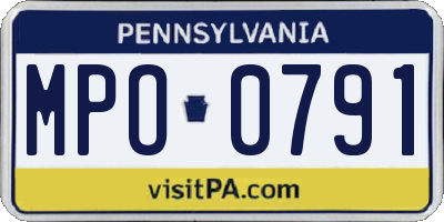 PA license plate MPO0791