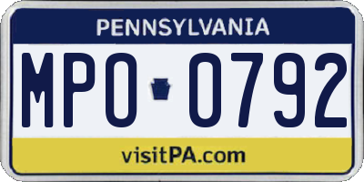PA license plate MPO0792