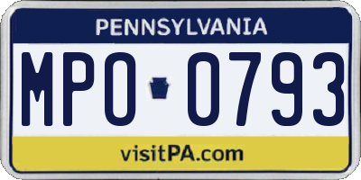 PA license plate MPO0793