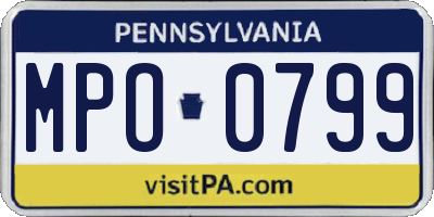 PA license plate MPO0799