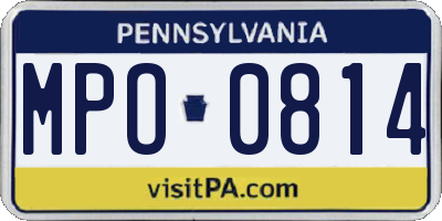 PA license plate MPO0814