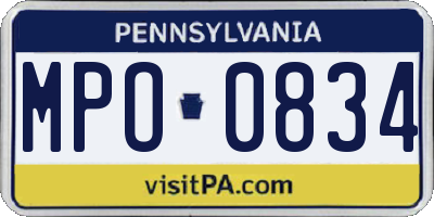 PA license plate MPO0834