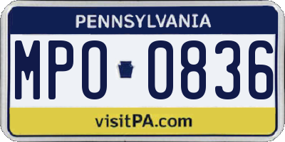 PA license plate MPO0836