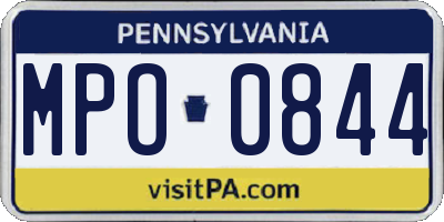 PA license plate MPO0844