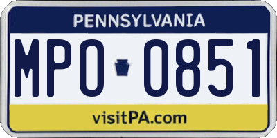 PA license plate MPO0851