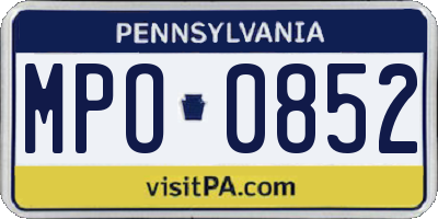 PA license plate MPO0852