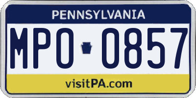 PA license plate MPO0857